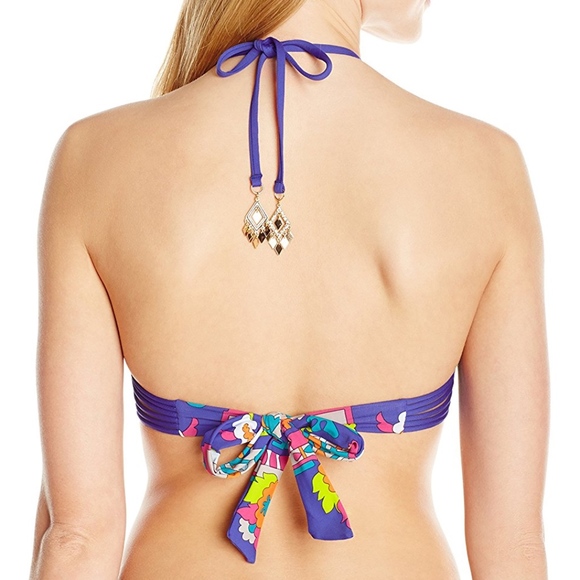 TRINA TURK High Neck Mod Halter Bra Bikini Top - Picture 2 of 2